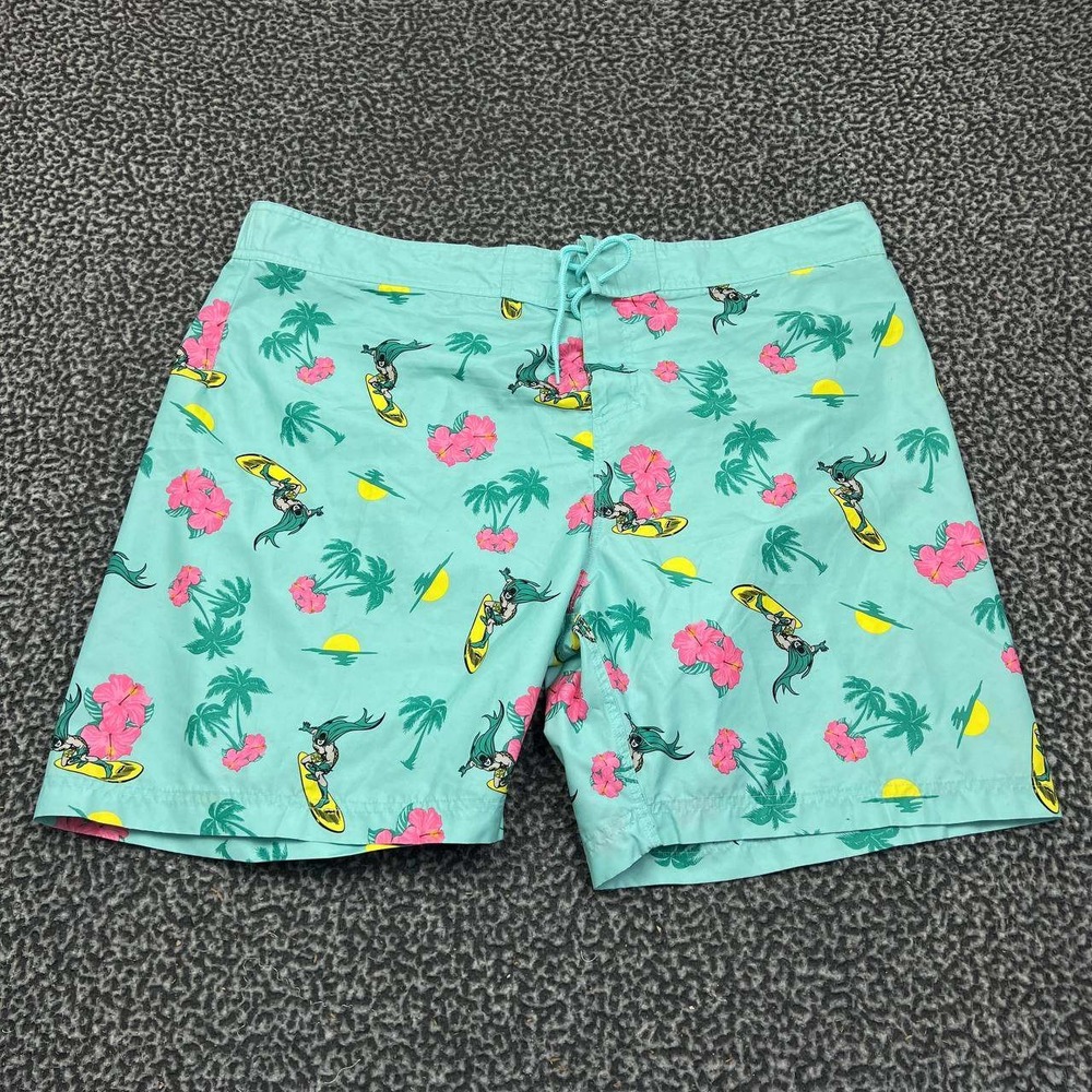 Batman Board Shorts Men XXL Blue Floral Surfing Drawstring Swim Outdoor 2XL‎
